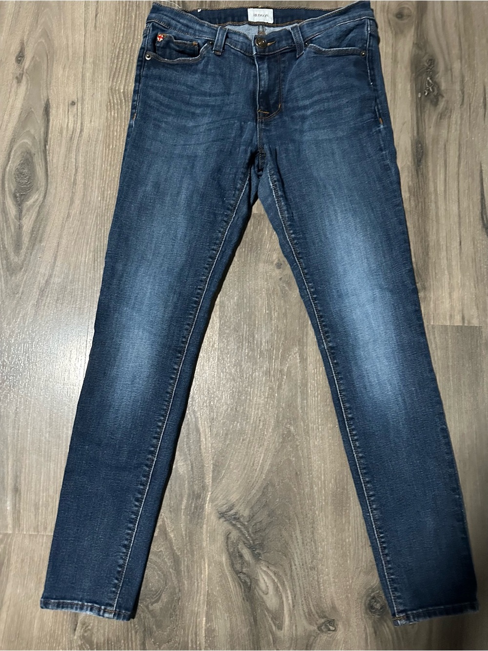 Hudson Krista Super Skinny dark blue denim jeans with contrast stitching size 27